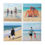 Custom Photo Collage Ceramic Tile with Your Photos<br><div class="desc">Ceramic Tiles with Custom Photo Collage Family Love Personalized - Mother / Father / Child / Parents / Couple - Modern 4 Photos Unique Your Own Design - Special Family / Friends or Personal Tile Gift - Add Your Photos / or Text - Name / Favourite Background - Elements and...</div>