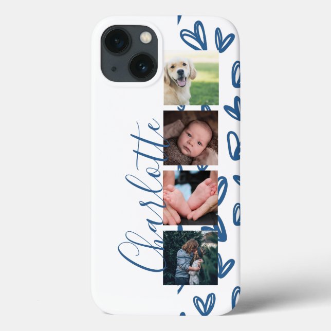 Custom Photo Collage Customizable Hearts Case-Mate iPhone Case (Back)