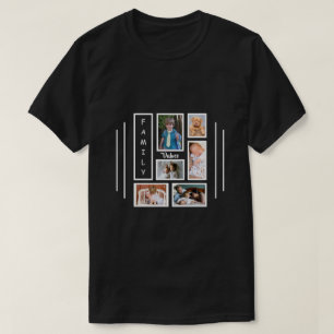 Custom Photo Collage Design Men's Black T-Shirt