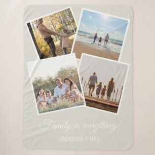 Custom photo collage Family is Everything Sherpa Blanket