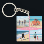 Custom Photo Collage Family Love Personalized Text Keychain<br><div class="desc">Custom Photo Collage Family Love Personalized Text - Mother / Father / Child / Parents / Couple - Modern 4 Photos Unique Your Own Design - Special Family / Friends or Personal Gift - Add Your Photos and Text - Name / Favourite Background - Elements and Text Colours / Font...</div>
