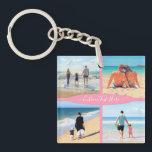 Custom Photo Collage Family Love Personalized Text Keychain<br><div class="desc">Custom Photo Collage Family Love Personalized Text - Mother / Father / Child / Parents / Couple - Modern 4 Photos Unique Your Own Design - Special Family / Friends or Personal Gift - Add Your Photos and Text - Name / Favourite Background - Elements and Text Colours / Font...</div>