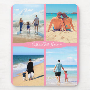 Custom Photo Collage Family Love Personalized Text Mouse Pad