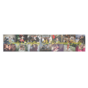 Custom Photo Collage Family Name 14 Family photos  Short Table Runner