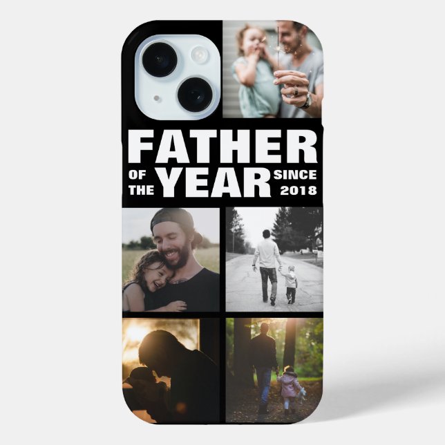 Custom photo collage father of year Fathers Day Case-Mate iPhone Case (Back)