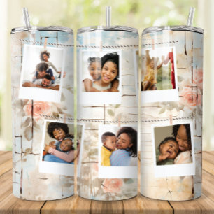 Custom Photo Collage floral  Personalized tumbler