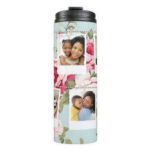 Custom Photo Collage floral  Personalized tumbler