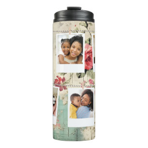 Custom Photo Collage floral  Personalized tumbler