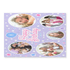 Custom Photo Collage Girls Birthday Pastel Purple