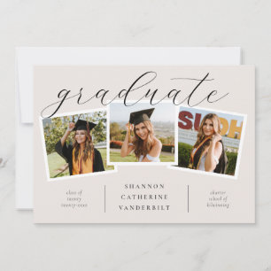 Custom Photo Collage Graduation Announcement Card