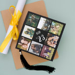 Custom Photo Collage Graduation Cap Topper<br><div class="desc">Create a sweet keepsake of your school years with this custom grad cap topper. Customize with 9 square photos of your family,  friends,  relationship,  pets,  vacations or favourite memories. Personalize the centre with your class year and school name in white lettering.</div>