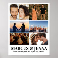 Custom Photo Collage Grid 6 Pictures 11x14 22x28