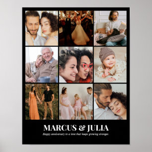 Custom Photo Collage Grid 9 Pictures 11x14 22x28 Poster