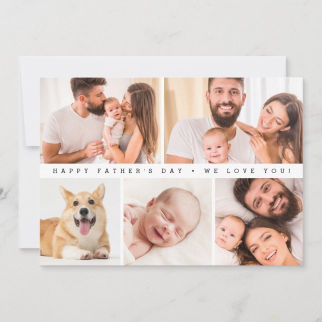 Custom Photo Collage Happy Father's day  Holiday Card (Front)