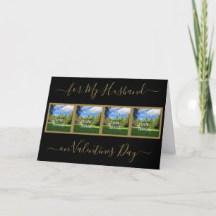 Custom Photo Collage Husband Valentines Holiday Card