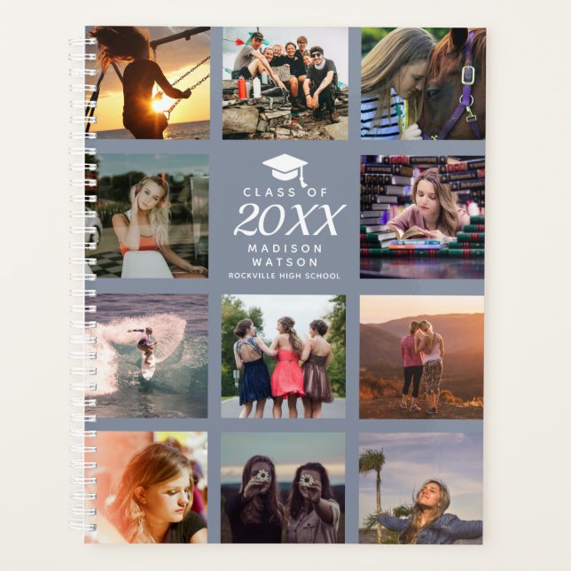 Custom Photo Collage Instagram Class Of Graduation Planner (Front)