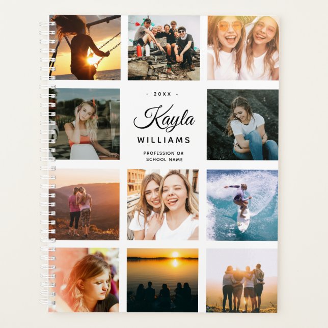 Custom Photo Collage Instagram Name Cute Trendy Planner (Front)