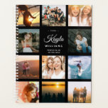 Custom Photo Collage Instagram Stylish Elegant Planner<br><div class="desc">This cute and modern, Instagram friendly photo collage planner on a black background has space for your custom name as well as for your profession or the name of the school. Customize with your favourite photos and start the year right with a personalized planner. Space for 11 pictures on the...</div>