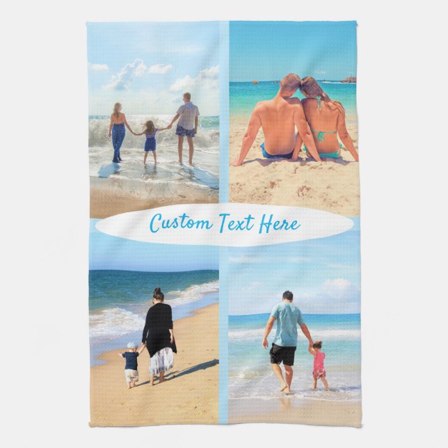 Custom Photo Collage Kitchen Towel Your Photos (Vertical)