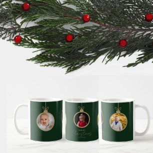custom photo collage Merry Christmas bauble Coffee Mug