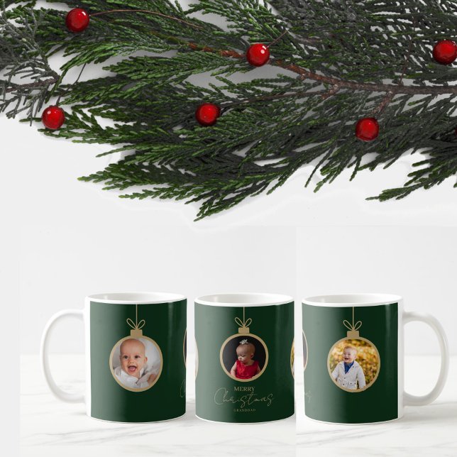 custom photo collage Merry Christmas bauble Coffee Mug (Creator Uploaded)