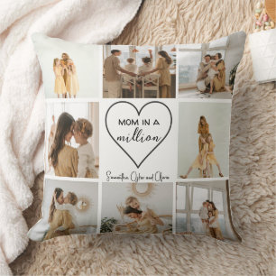Custom Photo Collage “Mom in a Million - Throw Pillow