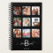 Custom photo collage monogram black modern 2022