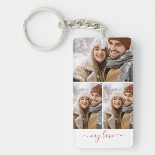 Custom Photo Collage My Love Keychain