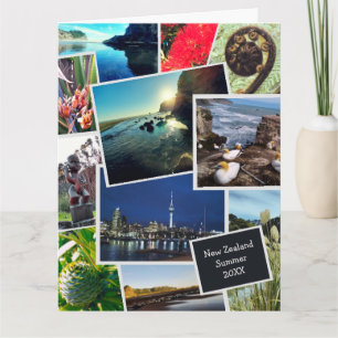 Custom Photo Collage New Zealand Vacation Folded Card
