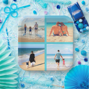 Custom Photo Collage Paper Plates with Your Photos