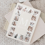 Custom Photo Collage Personalized Beige iPad Mini Cover<br><div class="desc">Create your own personalized 16 photo collage,  ipad smart cover beige background. The ipad smart cover face also features your monogram. Add your favourite photos,  designs or artworks to create something really unique.</div>