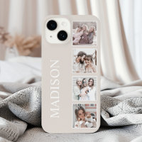 Custom Photo Collage Personalized Beige