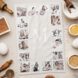 Custom Photo Collage Personalized Beige Kitchen Towel<br><div class="desc">Create your own personalized 16 photo collage,  kitchen towel beige background. The kitchen towel face also features your monogram and name. Add your favourite photos,  designs or artworks to create something really unique.</div>