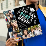 Custom photo collage personalized fun I'm done Graduation Cap Topper<br><div class="desc">Celebrate your big day with this fun self-ironic graduation cap topper featuring a sarcastic quote that reads "I'm like 20xx% done" (the year can be personalized), decorated with a black graduation cap with a tassel. Easily customize this cap topper with your name, graduation year, and 5 of your favourite college...</div>