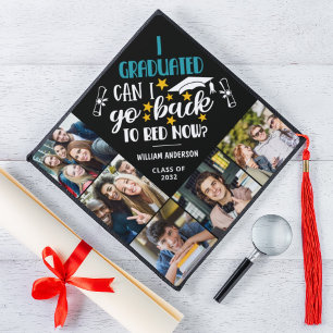 Custom photo collage personalized fun ironic graduation cap topper