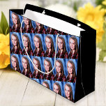 Custom Photo Collage Personalized Large Gift Bag<br><div class="desc">Upload a photo, and easily create your personalized gift bag. Click CUSTOMIZE FURTHER to change the background colour. You can TRANSFER this DESIGN on other Zazzle products and adjust it to fit most of the Zazzle items. Standard Studio designs are made in high-resolution vector graphics for a professional print. Thank...</div>