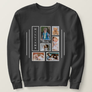 Custom Photo Collage Personalized Men's Dark Grey Sweatshirt