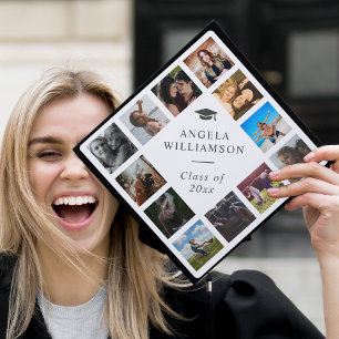 Custom Photo Collage Personalized Name Year Graduation Cap Topper