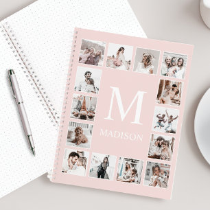 Custom Photo Collage Personalized Pink Notebook