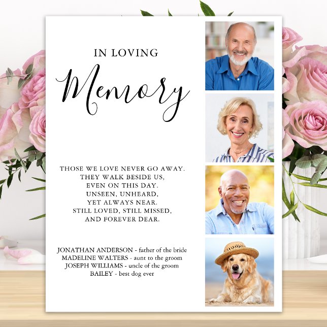 Custom Photo Collage Personalized Wedding Memorial Poster (Creator Uploaded)