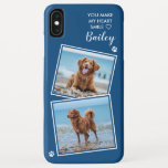 Custom Photo Collage Pet Dog Cat Quote Cute Photo iPhone XS Max Case<br><div class="desc">You Make My Heart Smile ... Now you can carry your best friend with you wherever you go with this custom dog pet photo iPhone case . This 2 photo collage with heart and paw print design is trendy, elegant, cool and cute. Customize with your favourite dog photo, cat photo,...</div>