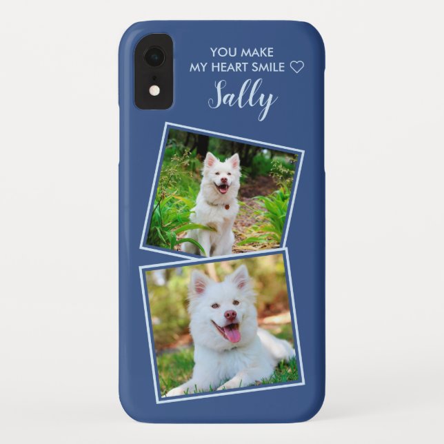Custom Photo Collage Pet Dog Cat Quote Cute Photo Case-Mate iPhone Case (Back)