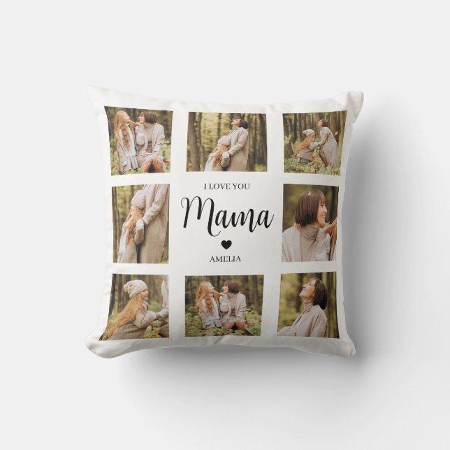 Custom Photo Collage Pillow for Mom Personalized (Front)