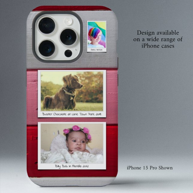 Custom Photo Collage Red Pink iPhone Case (Creator Uploaded)