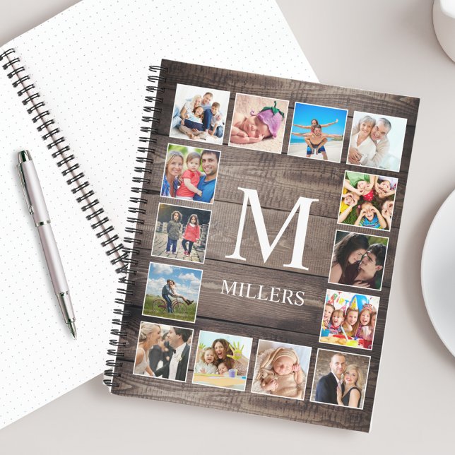 Custom Photo Collage Rustic Farmhouse Family Notebook (Creator Uploaded)