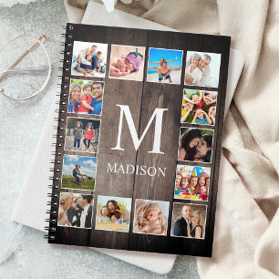 Custom Photo Collage Rustic Farmhouse Family Notebook