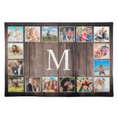 Custom Photo Collage Rustic Farmhouse Family Placemat (Front)