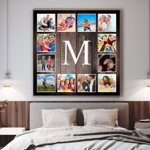 Custom Photo Collage Rustic Farmhouse Family Print