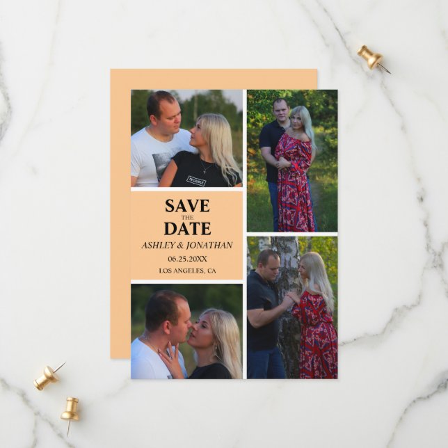 Custom Photo Collage Save The Date (Front/Back In Situ)