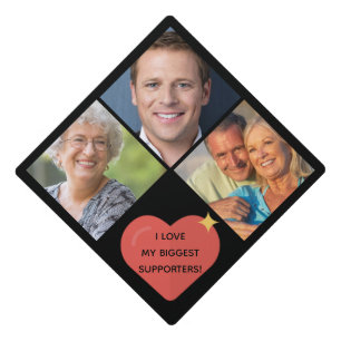 Custom Photo Collage School Graduation Cap Topper